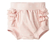 Lil Atelier swim trunks peach whip with swan print  